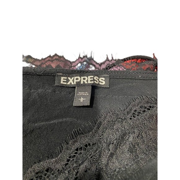 Express Y2K Lace Trim Slip Dress Black Size L Minimalist Fairy Whimsigoth Boho - Picture 3 of 12